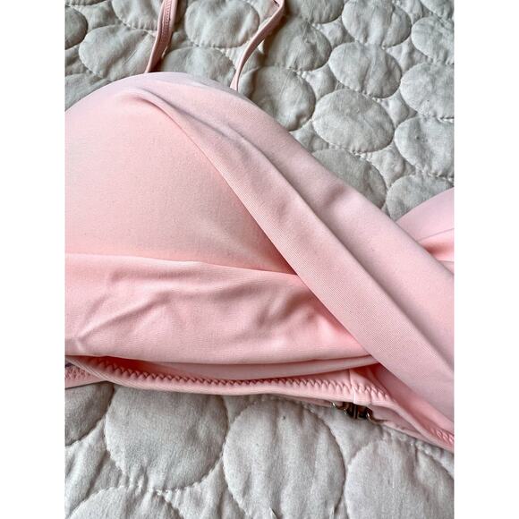 NWT Suuksess sz L Bikini Top Pushup Padded Blue Pink Swimsuit Top - Picture 3 of 9